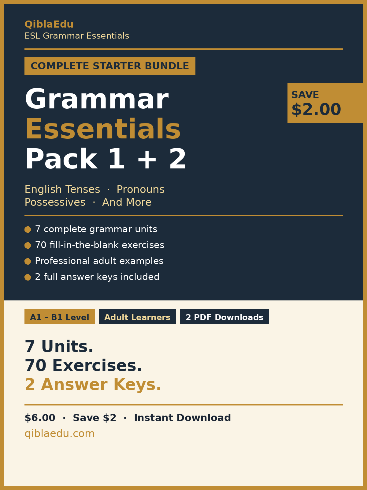 ESL Grammar Essentials — Complete Starter Bundle